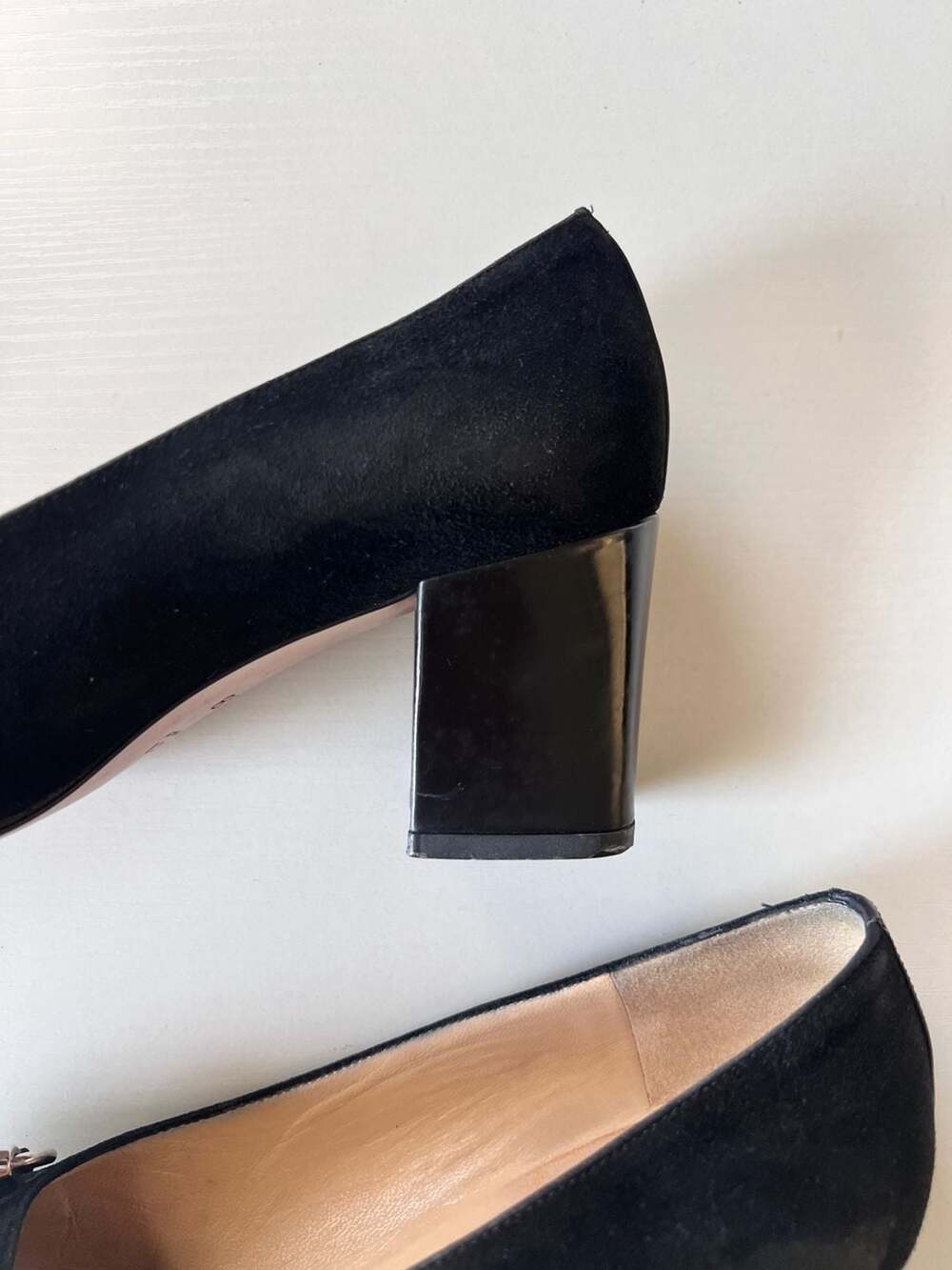 Gucci Vintage Horsebit Suede and Leather Square Toe Block Heel Pumps - Picture 6 of 12